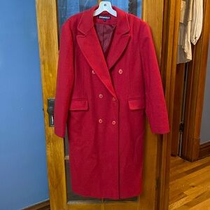 Vintage Wool Red Longline Coat